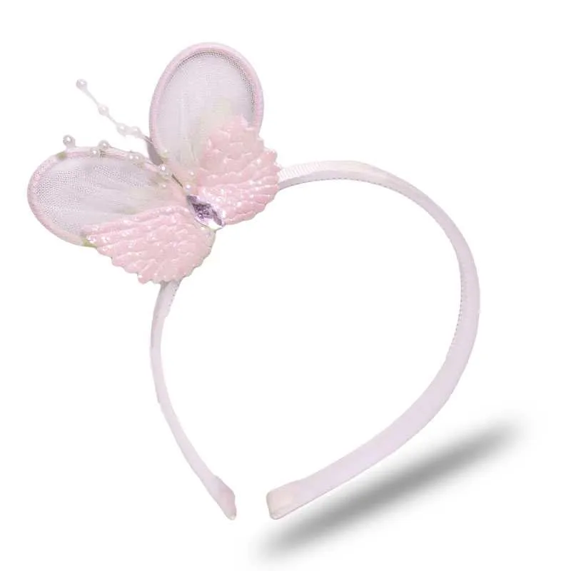 Hair Utopia Παιδική στέκα μαλλιών με φτερά και γκλίτερ Σομόν - Image 1