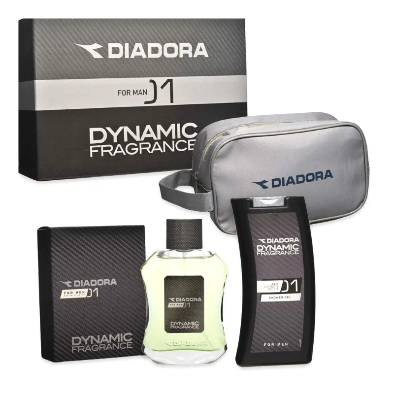 Diadora Black Dynamic Fragrance For Men Σετ - EDT 100ml, Shower Gel 250ml & Cosmetic Bag