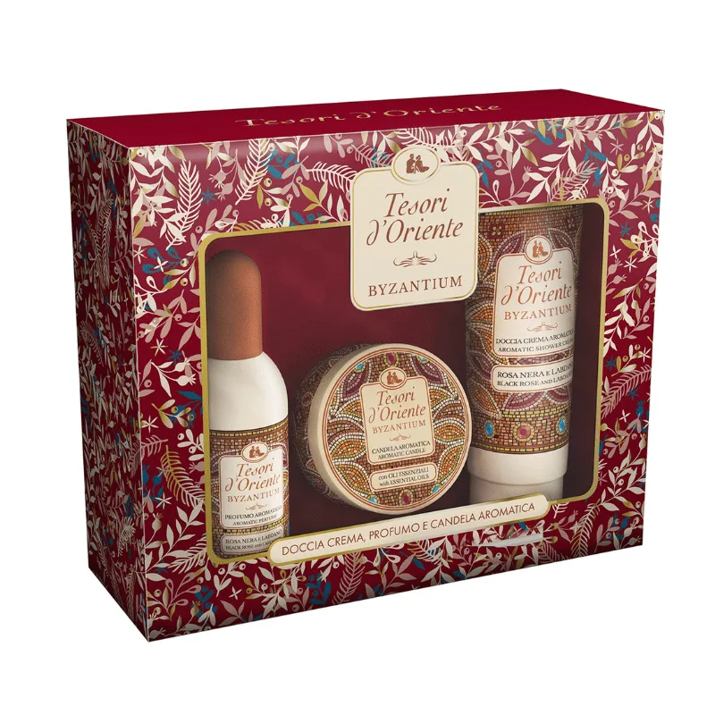 Tesori d’Oriente Byzantium Box Gift Set -EDT 100ml, Candle 109g & Shower Cream 250ml