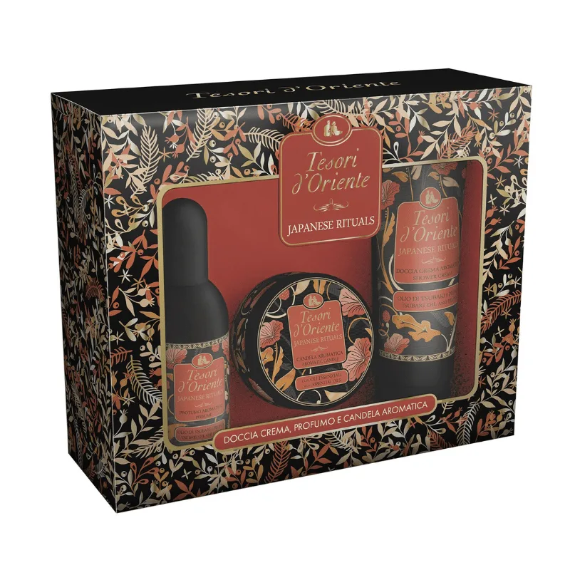 Tesori d’Oriente Fior di Loto Box Gift Set - EDT 100ml, Candle 109g & Shower Cream 250ml