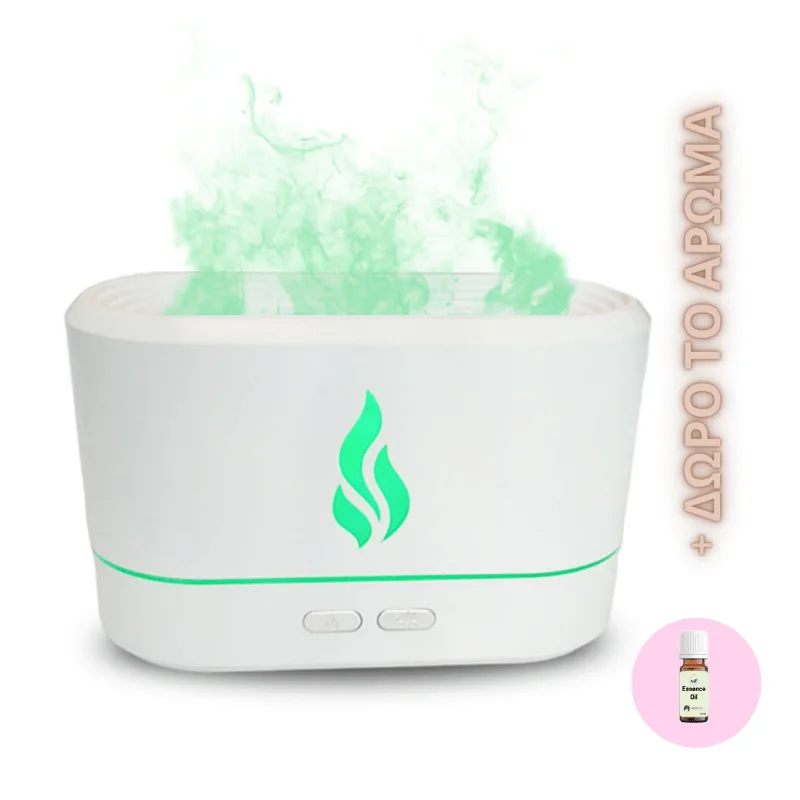 Bulb HY901 Flame Effect Humidifier - Συσκευή για Αρωματοθεραπεία Λευκό 200ml & Δώρο άρωμα 12ml
