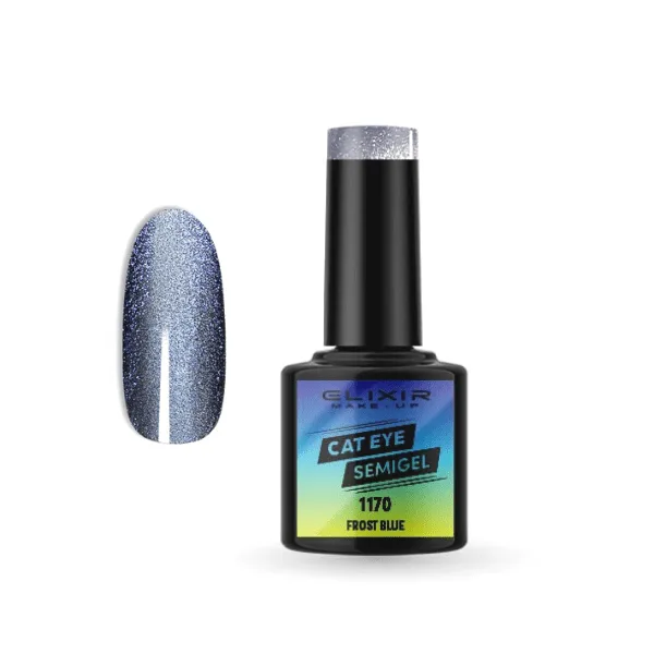 Elixir Cat Eye Effect SemiGel Ημιμόνιμο Βερνίκι Νυχιών 1170 Frost Blue Γκρι Γαλάζιο 8ml