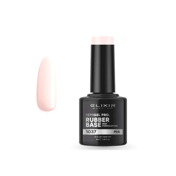 Elixir Professional Semi Gel 1037 Rubber Base Pink Ροζ για Ημιμόνιμο Βερνίκι Νυχιών 8ml