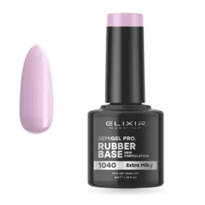 Elixir Professional Semi Gel 1040 Rubber Base Extra Milky για Ημιμόνιμο Βερνίκι Νυχιών 8ml