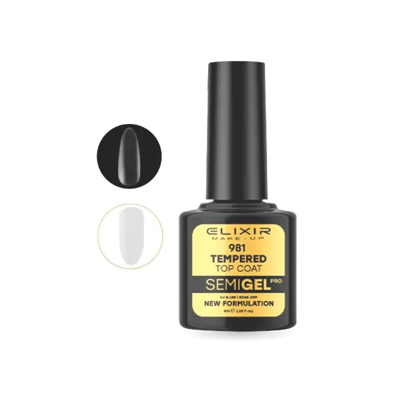Elixir Professional Semi Gel 981 Tempered Top Coat για Ημιμόνιμο Βερνίκι Νυχιών 8ml