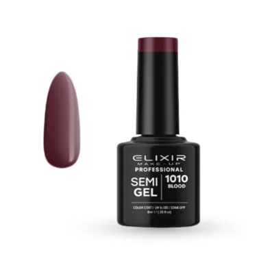 Elixir Professional Semi Gel Ημιμόνιμο Βερνίκι Νυχιών 1010 Blood Καφέ Κόκκινο Σκούρο 8ml