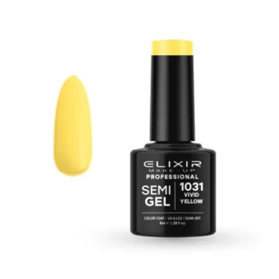 Elixir Professional Semi Gel Ημιμόνιμο Βερνίκι Νυχιών 1031 Vivid Yellow Κίτρινο Κρόκου 8ml