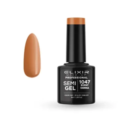 Elixir Professional Semi Gel Ημιμόνιμο Βερνίκι Νυχιών 1047 Burnt Sienna Ώχρα 8ml