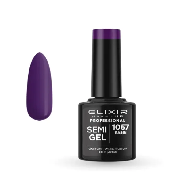 Elixir Professional Semi Gel Ημιμόνιμο Βερνίκι Νυχιών 1057 Rasin Μελιτζανί Ζωηρό 8ml