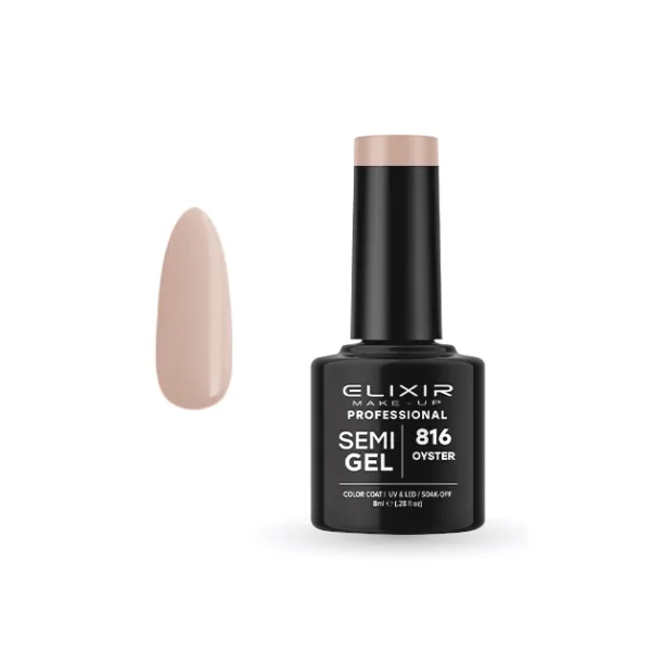 Elixir Professional Semi Gel Ημιμόνιμο Βερνίκι Νυχιών 816 Oyster Απαλό Καφέ Μπεζ 8ml