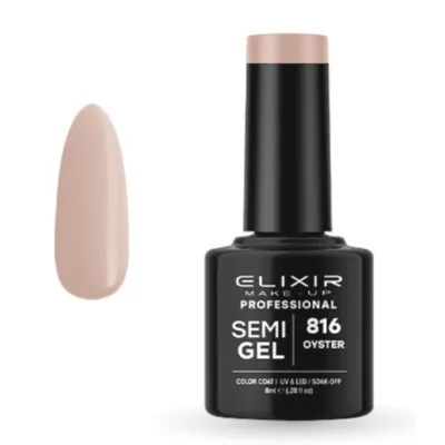 Elixir Professional Semi Gel Ημιμόνιμο Βερνίκι Νυχιών 816 Oyster Απαλό Καφέ Μπεζ 8ml