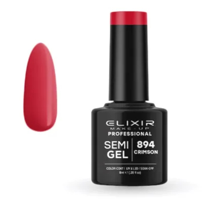 Elixir Professional Semi Gel Ημιμόνιμο Βερνίκι Νυχιών 894 Crimson Κόκκινο 8ml