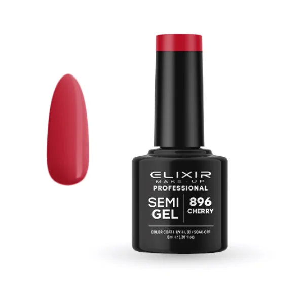 Elixir Professional Semi Gel Ημιμόνιμο Βερνίκι Νυχιών 896 Cherry Κόκκινο Κερασάκι 8ml