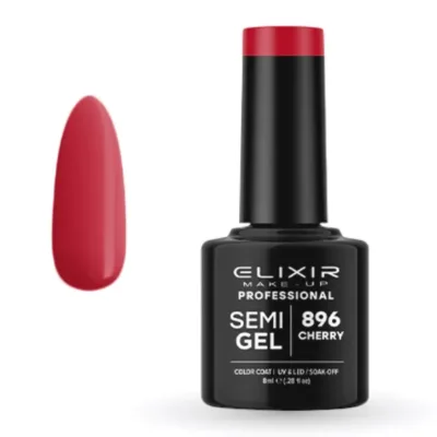 Elixir Professional Semi Gel Ημιμόνιμο Βερνίκι Νυχιών 896 Cherry Κόκκινο Κερασάκι 8ml