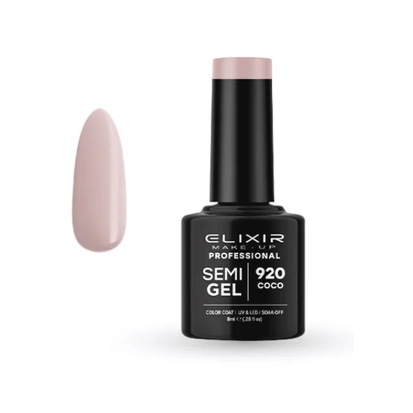 Elixir Professional Semi Gel Ημιμόνιμο Βερνίκι Νυχιών 920 Coco Μπεζ Καφέ Ανοιχτό 8ml