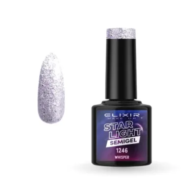 Elixir Professional Semi Gel - Ημιμόνιμο Βερνίκι Νυχιών Star Light Effect 1246 Whisper Ζαχαρί Glitter 8ml