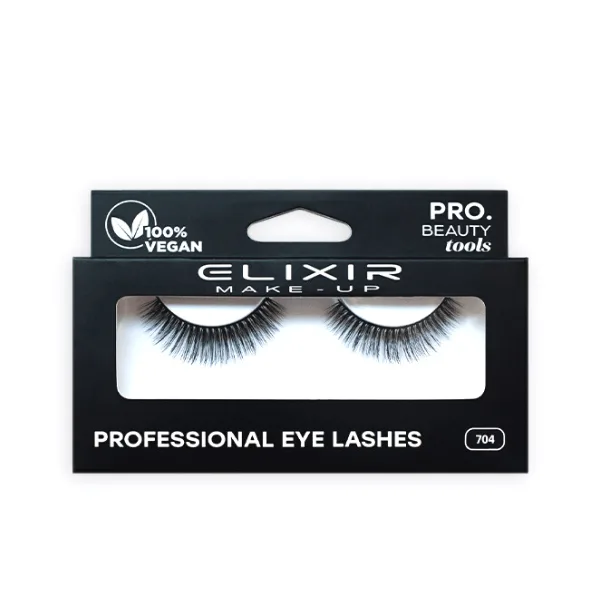 Elixir Professsional Eye Lashes 704 Βλεφαρίδες για Mάκρος & Όγκο Black 100% Vegan