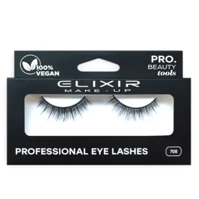 Elixir Professsional Eye Lashes 708 Βλεφαρίδες για Διακριτικό Mάκρος & Όγκο Black 100% Vegan