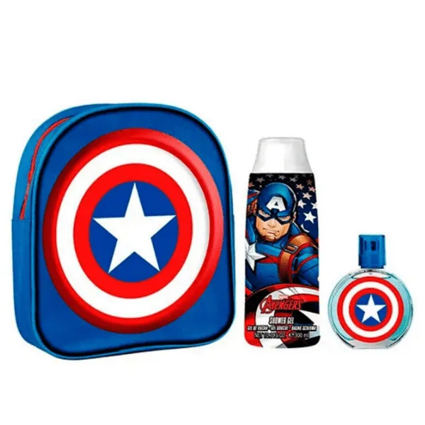Air Val International Marvel Captain America Backpack Set Σετ Δώρου για αγόρια Άρωμα EDT 50ml Αφρόλουτρο 300ml & Τσάντα πλάτης