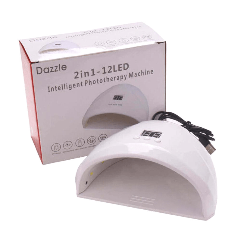 Dazzle 2 In 1 Intelligent Phototherapy Machine Επαγγελματικό Φουρνάκι Νυχιών White UVLED 36W