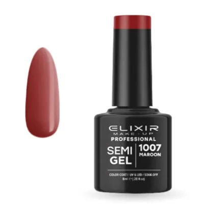 Elixir Professional Semi Gel Ημιμόνιμο Βερνίκι Νυχιών 1007 Maroon Κεραμιδί 8ml