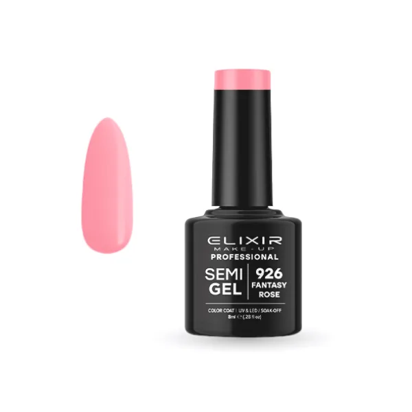 Elixir Professional Semi Gel Ημιμόνιμο Βερνίκι Νυχιών 926 Fantasy Rose Ροζ Μέτριας Έντασης 8ml
