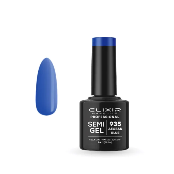 Elixir Professional Semi Gel Ημιμόνιμο Βερνίκι Νυχιών 935 Aegean Blue Μπλε Ωκεανού 8ml