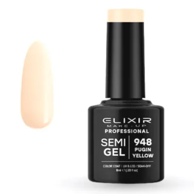 Elixir Professional Semi Gel Ημιμόνιμο Βερνίκι Νυχιών 948 Pugin Yellow Μπεζ Κίτρινο Nude 8ml