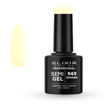 Elixir Professional Semi Gel Ημιμόνιμο Βερνίκι Νυχιών 949 Banana Κίτρινο Λευκό 8ml