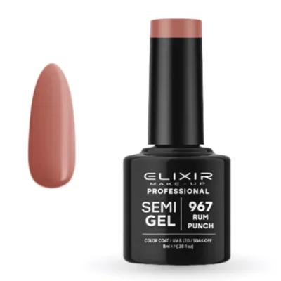 Elixir Professional Semi Gel Ημιμόνιμο Βερνίκι Νυχιών 967 Rum Punch Ροζ Καφετί 8ml