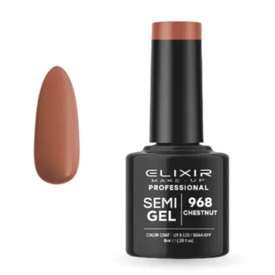 Elixir Professional Semi Gel Ημιμόνιμο Βερνίκι Νυχιών 968 Chestnut Καφέ Ροζ 8ml