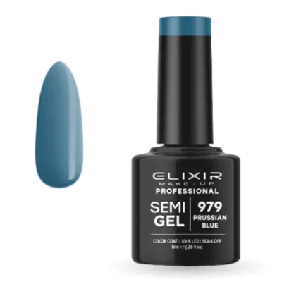 Elixir Professional Semi Gel Ημιμόνιμο Βερνίκι Νυχιών 979 Prussian Blue Σκούρο Γαλαζοπράσινο 8ml