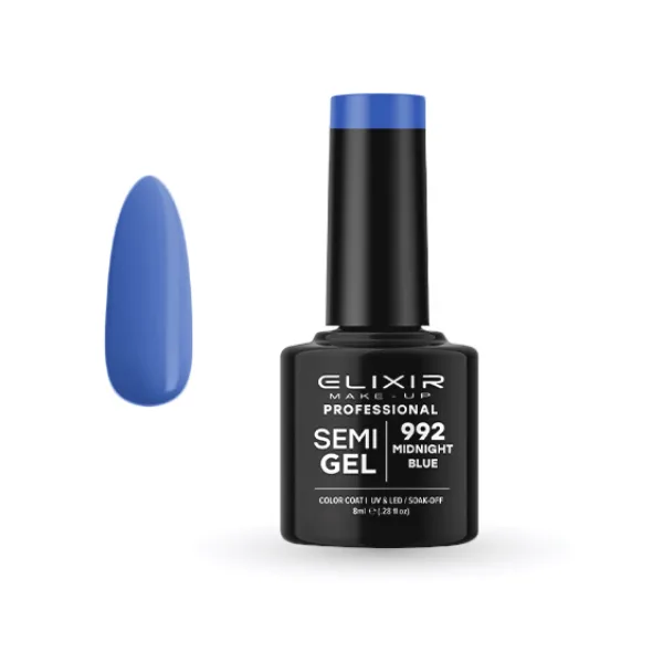 Elixir Professional Semi Gel Ημιμόνιμο Βερνίκι Νυχιών 992 Midnight Blue Mπλε Μωβ 8ml