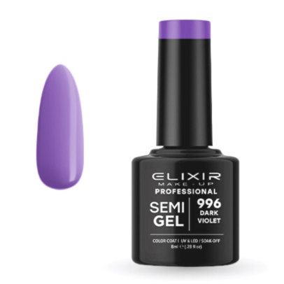 Elixir Professional Semi Gel Ημιμόνιμο Βερνίκι Νυχιών 996 Dark Violet Σκούρο Βιολετί 8ml
