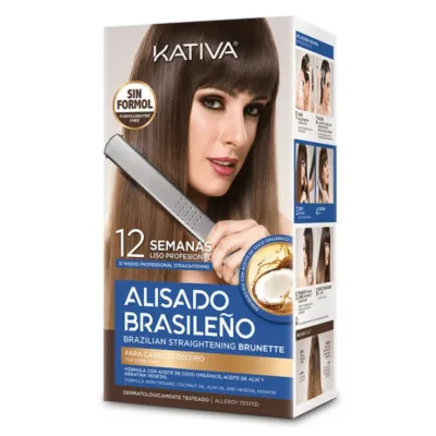 Kativa 12 Weeks Professional Straightening Brunette- Σετ Θεραπείας Καστανών Μαλλιών με Κερατίνη για Ισιωτική, με Σαμπουάν και Μάσκα 4τμχ