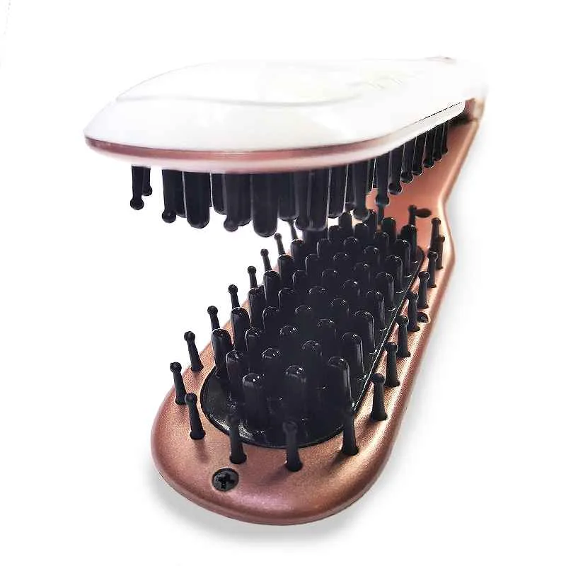 Kemei ΚΜ-1020 Πρέσα Μαλλιών για Ίσιωμα με Κεραμικές Πλάκες και Βούρτσα 47W