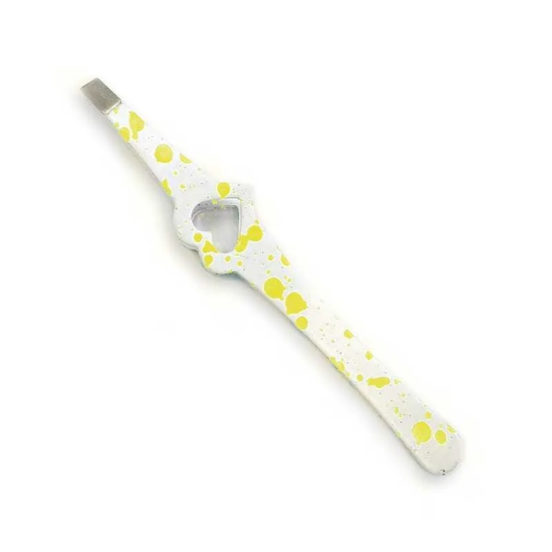 tweezers7 WD Tweezers Τσιμπιδάκι Φρυδιών Πλάγιο Κίτρινο Πιτσιλωτό
