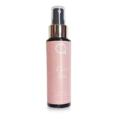 Qure Love Her UV Filter Multi Purpose Dry Oil Ξηρό Λάδι για Μαλλιά και Δέρμα με Πούδρα & Τριαντάφυλλο 100ml