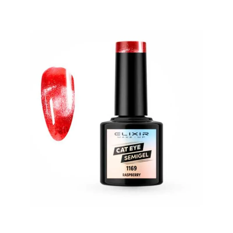 Elixir Cat Eye Effect SemiGel Ημιμόνιμο Βερνίκι Νυχιών 1169 Raspberry Κόκκινο Ροζ 8ml