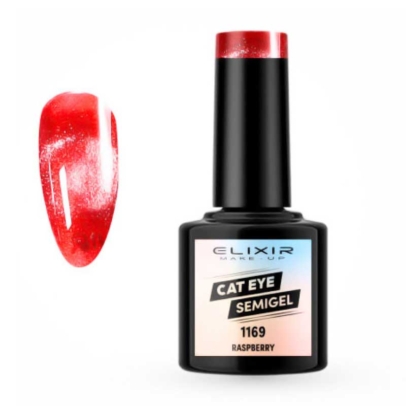 Elixir Cat Eye Effect SemiGel Ημιμόνιμο Βερνίκι Νυχιών 1169 Raspberry Κόκκινο Ροζ 8ml