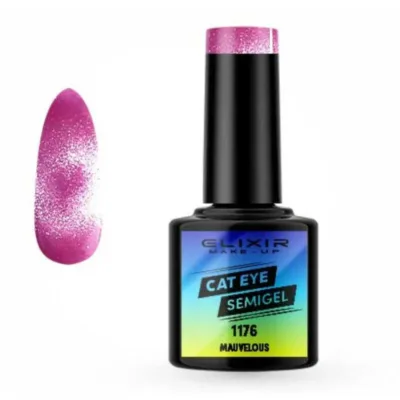 Elixir Cat Eye Effect SemiGel Ημιμόνιμο Βερνίκι Νυχιών 1176 Mauvelous Μωβ Ροζ 8ml