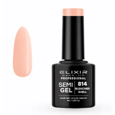 Elixir Professional Semi Gel Ημιμόνιμο Βερνίκι Νυχιών 814 Bleached Shell Κρεμ 8ml