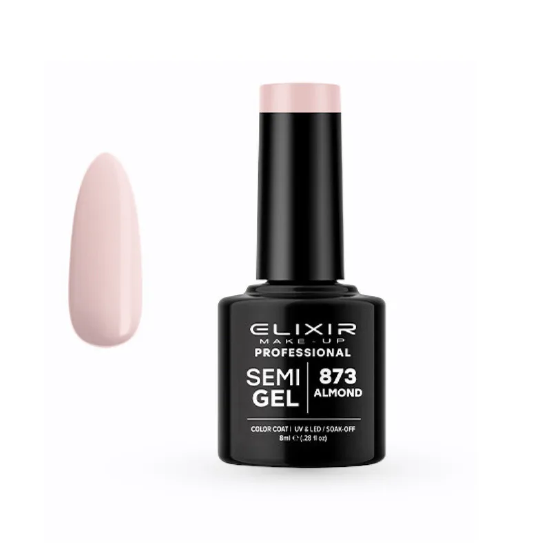 Elixir Professional Semi Gel Ημιμόνιμο Βερνίκι Νυχιών 873 Almond Μπεζ Αμυγδάλου 8ml