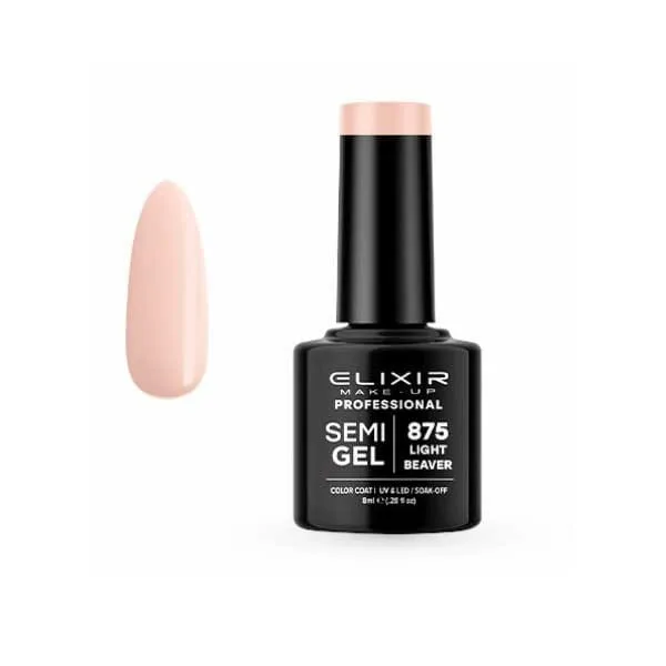 Elixir Professional Semi Gel Ημιμόνιμο Βερνίκι Νυχιών 875 Light Beaver Φυσικό Μπεζ 8ml