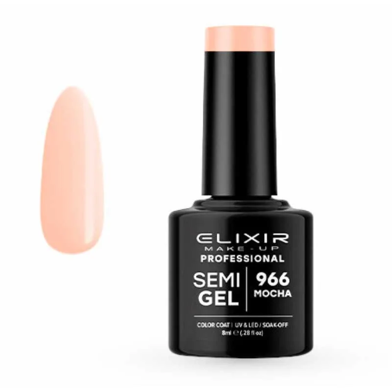Elixir Professional Semi Gel Ημιμόνιμο Βερνίκι Νυχιών 966 Mocha Μπεζ Κρεμ Φωτεινό 8ml