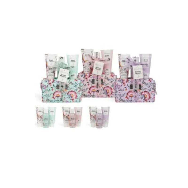 IDC Beauty Flowers Bag Gift Set - 70ml Shower Gel, 70ml Shampoo, 70ml Body Lotion & Cosmetic Bag Green Floral IDC Beauty Flowers Bag Gift Set - 70ml Shower Gel, 70ml Shampoo, 70ml Body Lotion & Cosmetic Bag Green Floral