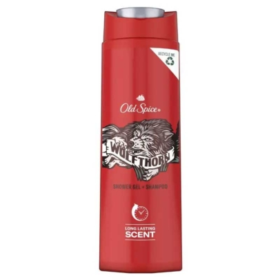 Old Spice Wolfthorn Shower Gel + Shampoo 400ml Long Lasting Scent