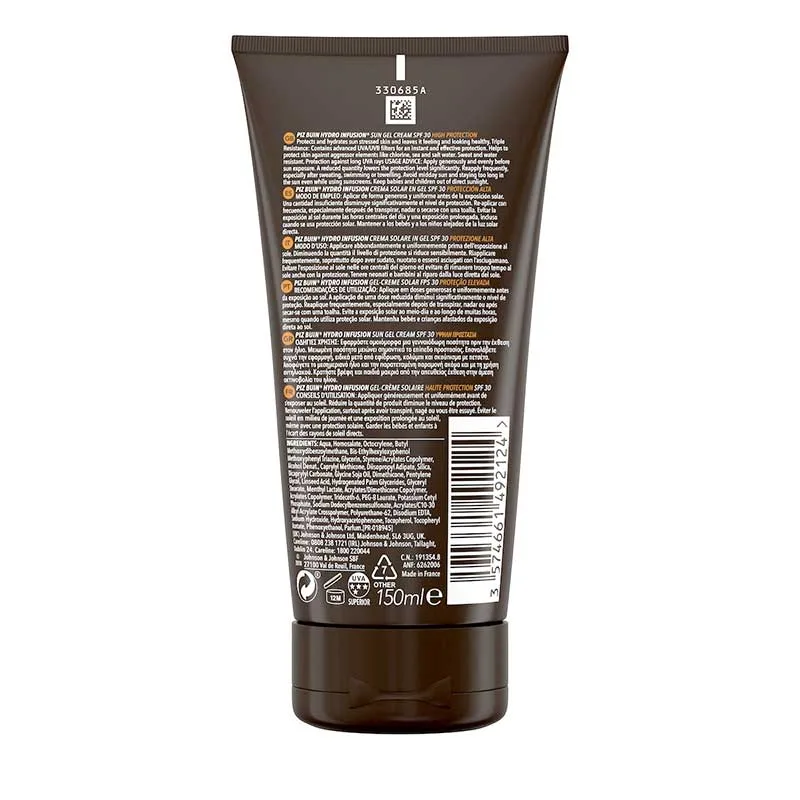 PIZ BUIN Hydro Infusion Sun Gel Cream Αδιάβροχο Αντηλιακό Gel Σώματος SPF30 150ml PIZ BUIN Hydro Infusion Sun Gel Cream Αδιάβροχο Αντηλιακό Gel Σώματος SPF30 150ml