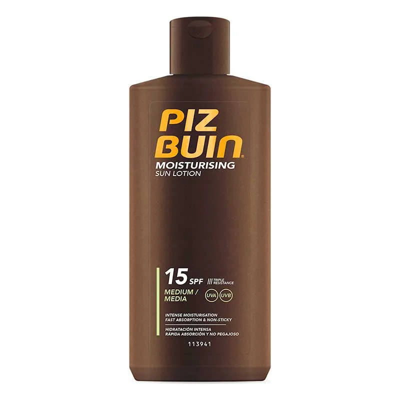 PIZ BUIN Moisturising Sun Lotion - Αδιάβροχη Αντηλιακή Λοσιόν για το Σώμα SPF15 200ml