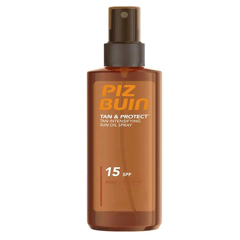 PIZ BUIN Tan & Protect Tan Accelerating Oil Spray - Αδιάβροχο Αντηλιακό Λάδι για το Σώμα SPF15 σε Spray 150ml